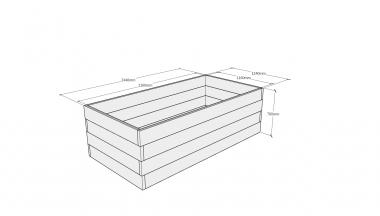 Planed FlowerBed Oak Kit - 2.4m x 1.2m