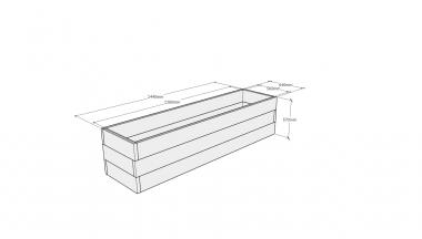 Planed FlowerBed Oak Kit - 2.4m x 0.6m